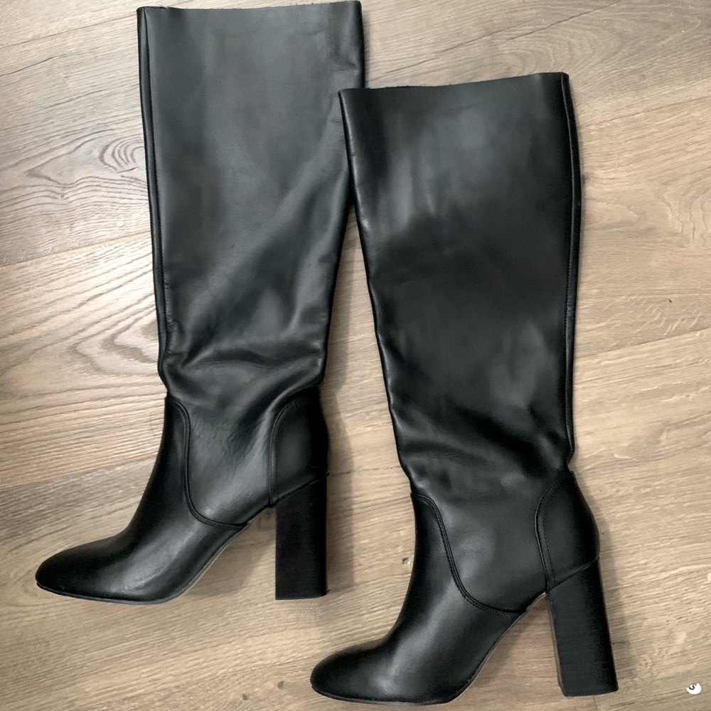 Black Leather knee high boots